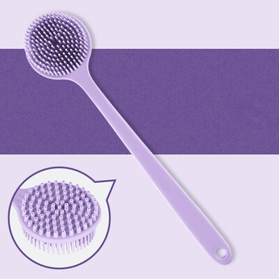 Perie de baie cu mâner lung din silicon Scrubber pentru spate cu peri moi Perie de masaj pentru exfoliere corporală pentru spălarea dușului Accesorii pentru baie