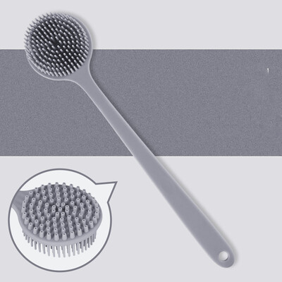 Perie de baie cu mâner lung din silicon Scrubber pentru spate cu peri moi Perie de masaj pentru exfoliere corporală pentru spălarea dușului Accesorii pentru baie