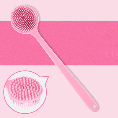 Perie de baie cu mâner lung din silicon Scrubber pentru spate cu peri moi Perie de masaj pentru exfoliere corporală pentru spălarea dușului Accesorii pentru baie