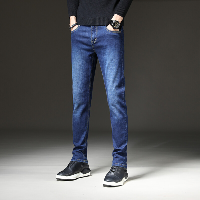 Pánske rifle rovného strihu z roku 2024, voľné ležérne nohavice, kórejská verzia, trendy slim fit, všestranné nohavice, pánska trendy značka, čierna, modrá