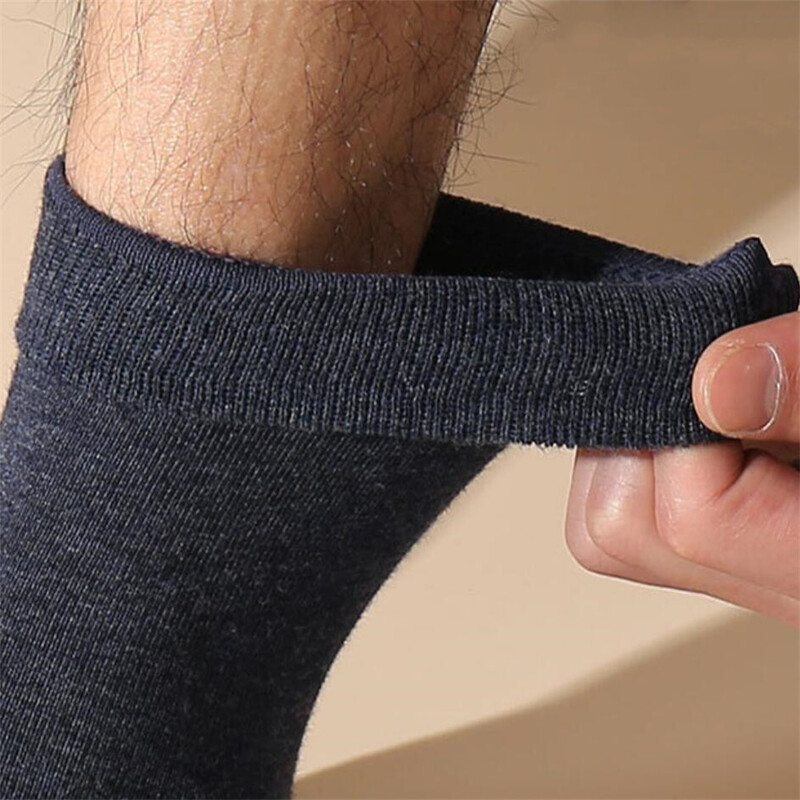 5 pari/komplet poslovnih čarapa za muškarce, dugi češljani pamuk, jesen, zima, tople, jednobojne srednje duge muške formalne čarape, velika veličina 39-45