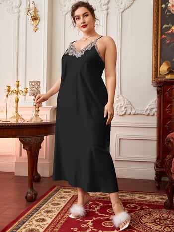 Extra Large Size Longwear Loungear 150kg Plus Size Ins Trend Maxi nightdress Sexy Loose Ice Silk Suspender Νυχτικό Καλοκαιρινή πιτζάμα