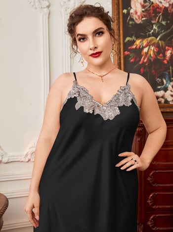 Extra Large Size Longwear Loungear 150kg Plus Size Ins Trend Maxi nightdress Sexy Loose Ice Silk Suspender Νυχτικό Καλοκαιρινή πιτζάμα