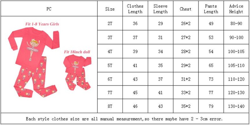 Medvilniniai kūdikių mergaičių pižamų rinkiniai mergaitėms ir lėlėms 18 colių derantys rūbai žieminiai rožiniai mieli pižamų rinkiniai vaikams pižamų rinkiniai vaikams Pjs