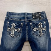 Cizme blugi fetiță strasuri brodate buzunare flanșe semnătură blugi Capri pantaloni supradimensionați din denim talie înaltă drepte