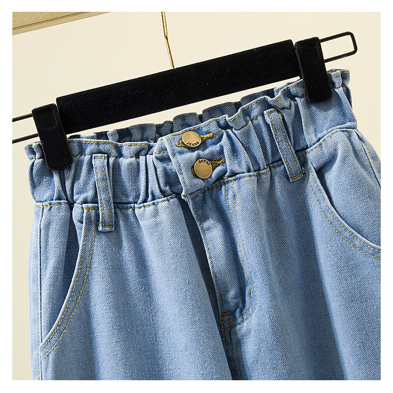 S-5XL tiesūs džinsai moterims 2023 m. pavasario rudens kutai Mėlynos laisvos džinsinės kelnės elastingos juosmens plačios kelnės