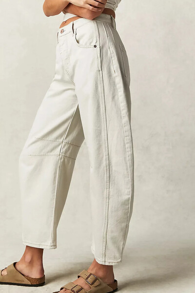 2024 New Arrivals Γυναικεία φαρδιά τζιν, μοδάτα παντελόνια φαρδιά μέχρι τον αστράγαλο για το γραφείο Lady