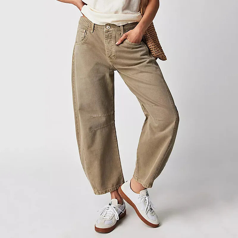 2024 New Arrivals Γυναικεία φαρδιά τζιν, μοδάτα παντελόνια φαρδιά μέχρι τον αστράγαλο για το γραφείο Lady
