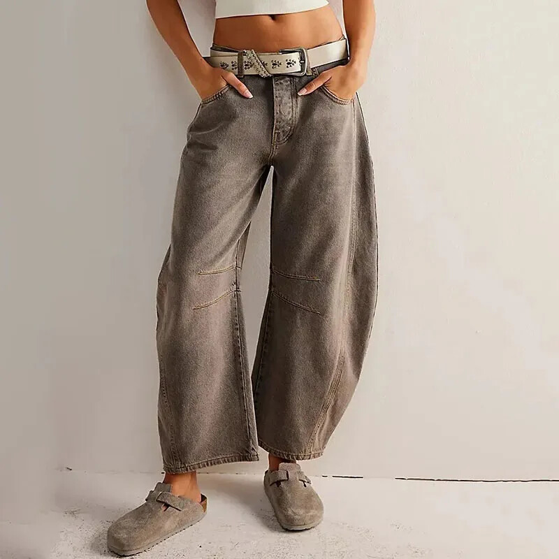 2024 New Arrivals Γυναικεία φαρδιά τζιν, μοδάτα παντελόνια φαρδιά μέχρι τον αστράγαλο για το γραφείο Lady