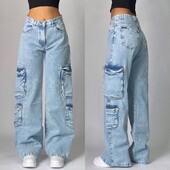 Harajuku módne ťažké priemyselné modré prané viacvreckové baggy džínsy pre ženy Y2K Street populárne gotické nohavice s vysokým pásom a širokými nohavicami