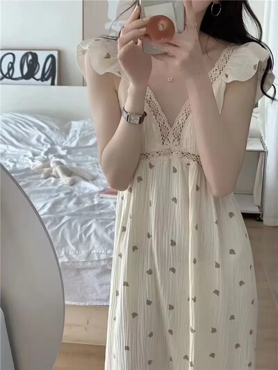 Сладки нощници Bear Slip Dress Пижами Дамски домашни дрехи Slips Пижама Summer Woman 2024 Night Sleep Nightwear Female New Top