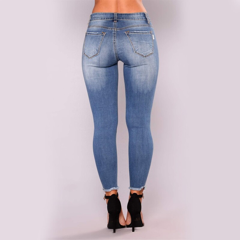 Dámske elastické roztrhané nohavice, úzke džínsy, zdvíhanie zadku, roztrhané džínsové nohavice s vreckami, elastické vintage streetwear