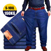 Pánske džínsy, nadrozmerné, čierne, modré, voľné, veľké veľkosti, ležérne, hrubé nohavice, pánske cargo nohavice, Pantalon Homme 8XL 10XL