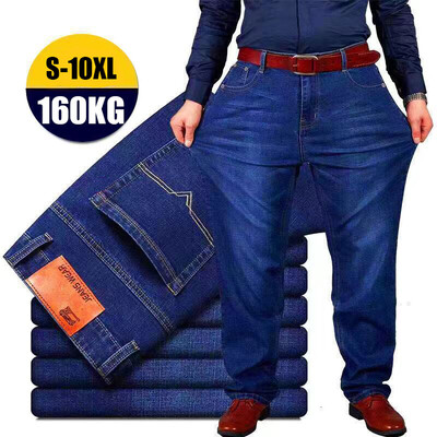 Pánske džínsy, nadrozmerné, čierne, modré, voľné, veľké veľkosti, ležérne, hrubé nohavice, pánske cargo nohavice, Pantalon Homme 8XL 10XL