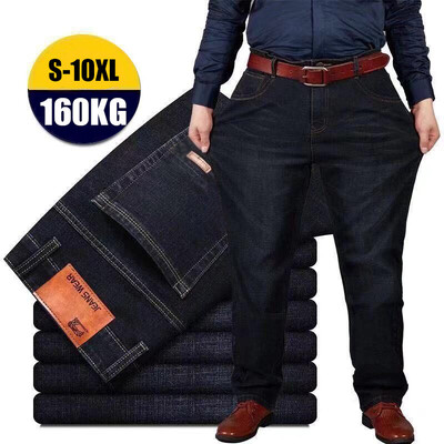 Pánske džínsy, nadrozmerné, čierne, modré, voľné, veľké veľkosti, ležérne, hrubé nohavice, pánske cargo nohavice, Pantalon Homme 8XL 10XL