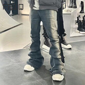 FEWQ Niche Men Jeans Wash Gradient Floor Mop Casual Trend 2023 Vintage Νέα Κορεάτικη μόδα Παντελόνι High Street 24X1639