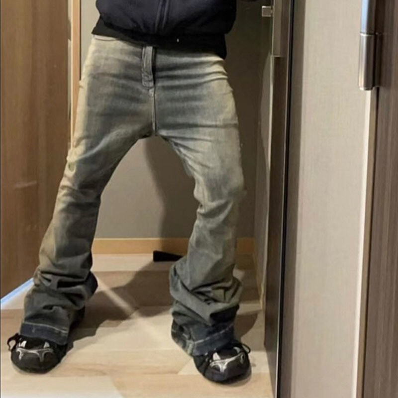 FEWQ Niche Men Jeans Wash Gradient Floor Mop Casual Trend 2023 Vintage Νέα Κορεάτικη μόδα Παντελόνι High Street 24X1639