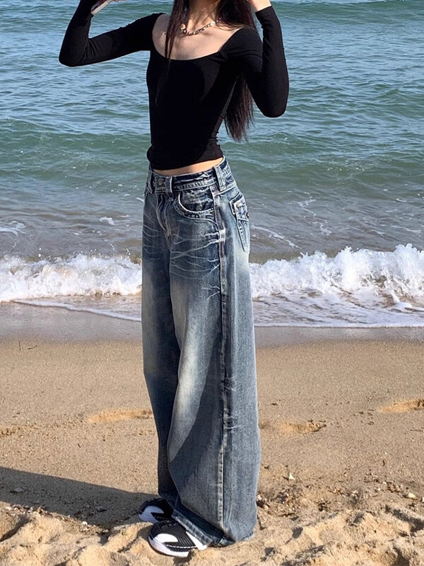 Női Y2k Farmer Harajuku Farmer nadrág 90-es évek Esztétikus utcai viselet Y2k Jean nadrág Vintage japán 2000-es évek Stílus Szemetes ruhák 2024