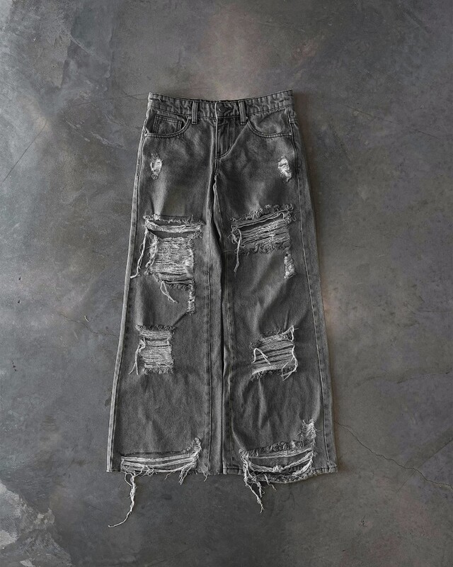 Americké retro punkové pouličné štýlové roztrhané džínsy pánske módne trendy značky rovných nohavíc džínsy hip hop ležérne voľné nohavice so širokými nohavicami