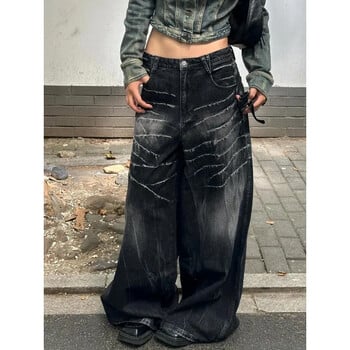 Deeptown Y2k America Style Oversized Jeans Woman High Street Harajuku φαρδύ τζιν Vintage Gothic Grunge αισθητικής παντελόνι