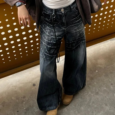 Deeptown Y2k America stílusú, nagyméretű farmer, női High Street Harajuku táskás farmer vintage gótikus grunge esztétikus nadrág