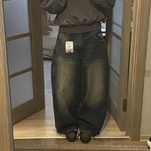 Y2K Harajuku naujos gotikinės, senos, skalbtos raidės, spausdintos maišeliais džinsai, moteriški gatvės drabužiai, madingi senoviniai laisvalaikio kelnės aukštu juosmeniu plačiomis kojomis