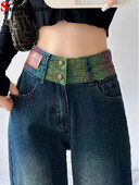 Dámske džínsy Chi Baggy s vysokým pásom, rovné, streetwear, vintage, široké nohavice, jar, jeseň, kórejské, ležérne, nové, Kot Pantolon