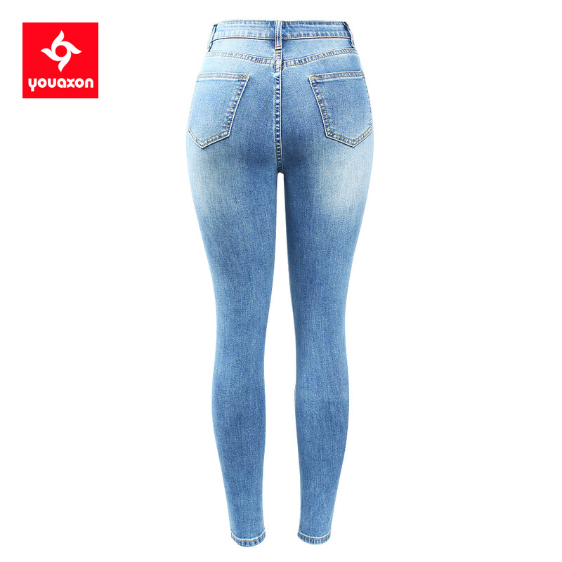 2303 Youaxon Nauji aukšto juosmens pieštuko džinsai Moteriški itin elastingi siauri džinsiniai kelnės kelnės džinsai moterims