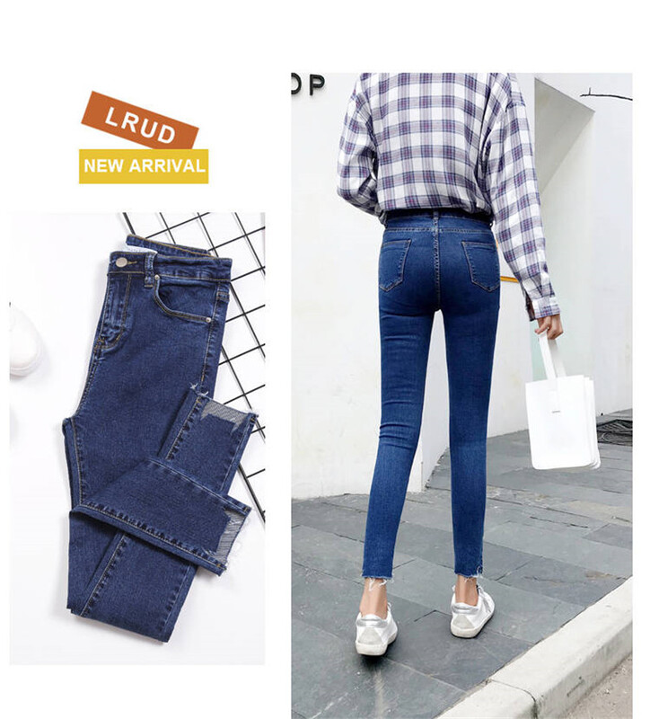 Dámske džínsy po členky, ležérne vysoké nohavice s úzkym džínsom, retro legíny, Vaqueros Streetwear, slim nohavice, strečové nohavice
