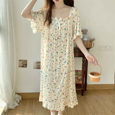 Plus Size 5XL 150KG Rochie de dormit pentru femei de vară Cămașă de noapte cu mânecă scurtă Cămașă de noapte dulce