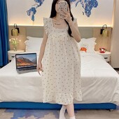 Nagy méretű pizsama női ráncos ruha nyári édes rajzfilm diák bő hálóing Vékony nappaliruha külső viselet otthoni ruhák