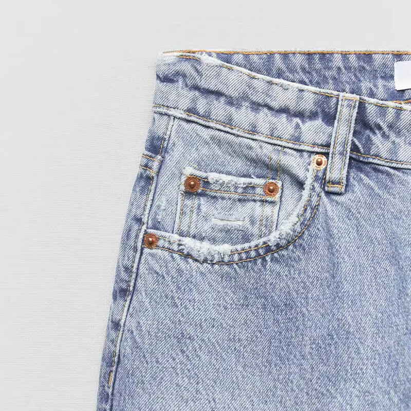 Aoaiiys szakadt farmer női széles szárú farmer nadrág magas derékú egyenes nadrág elegáns utcai ruházat divat Y2k női bő farmernadrág