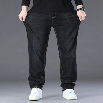 Stretched Jeans Ανδρικό 150KG Plus Size 50 48 46 Ανδρικό Ανοιξιάτικο Φθινόπωρο Κλασικό Φαρδύ ελαστικό ίσιο παντελόνι Φαρδύ παντελόνι δουλειάς