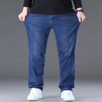 Stretched Jeans Ανδρικό 150KG Plus Size 50 48 46 Ανδρικό Ανοιξιάτικο Φθινόπωρο Κλασικό Φαρδύ ελαστικό ίσιο παντελόνι Φαρδύ παντελόνι δουλειάς