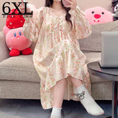 Női Pamut Hálóing Nagy M-5XL Éjszakai ruha Éjszakai ruha Pizsama Hálóruha Hosszú ujjú Hálóruha Éjszakai viselet Otthoni ruhák