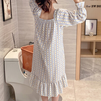 Női Pamut Hálóing Nagy M-5XL Éjszakai ruha Éjszakai ruha Pizsama Hálóruha Hosszú ujjú Hálóruha Éjszakai viselet Otthoni ruhák