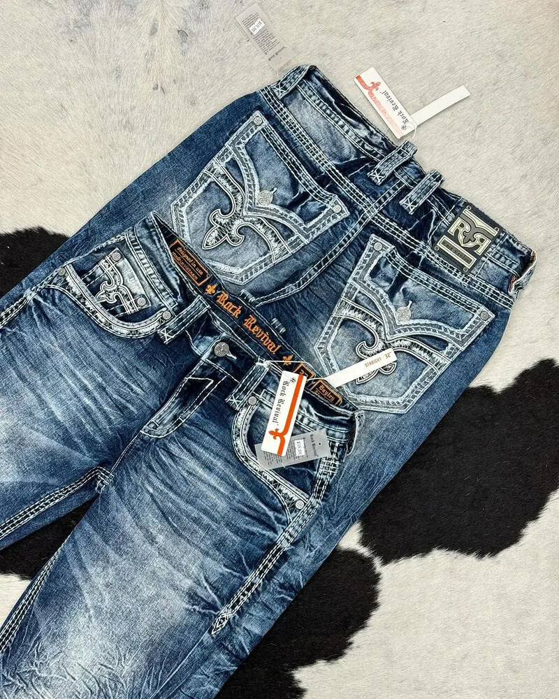 Blugi largi brodați retro americani Y2k pentru spălarea străzii hip hop Harajuku, blugi noi, pentru bărbați și femei