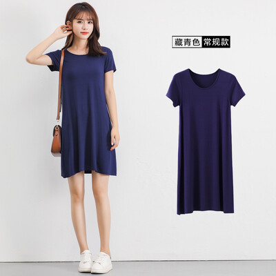 2023 nyár Nagy méretű hálóing női hálóing puha modál pamut hálóing női rövid ujjú O-nyakú galléros otthoni alvó ruha