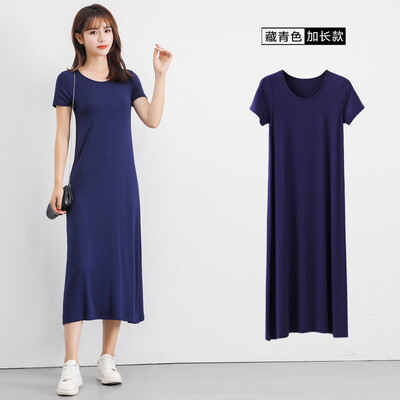 2023 nyár Nagy méretű hálóing női hálóing puha modál pamut hálóing női rövid ujjú O-nyakú galléros otthoni alvó ruha