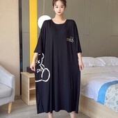 Plus Size 5XL 150KG Rochie de noapte Lenjerie de noapte cu mânecă scurtă Cămașă de noapte Femei Rochii de dormit Cămăși de noapte supradimensionate