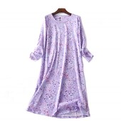 Ανοιξιάτικο Καλοκαίρι Γυναικείο Casual Νυχτερινό Φόρεμα 100% Βαμβακερό Νυχτικό Γυναικείο Lounge μακρύ υπνοδαπό Φορέματα Vestidos feminino