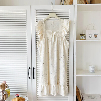 Dámske nočné košele Plus Size M-5XL, letné sladké krátke rukávy, domáce šaty s ľadovým hodvábom, nočná sukňa, kardigan, roztomilé kórejské nočné košele