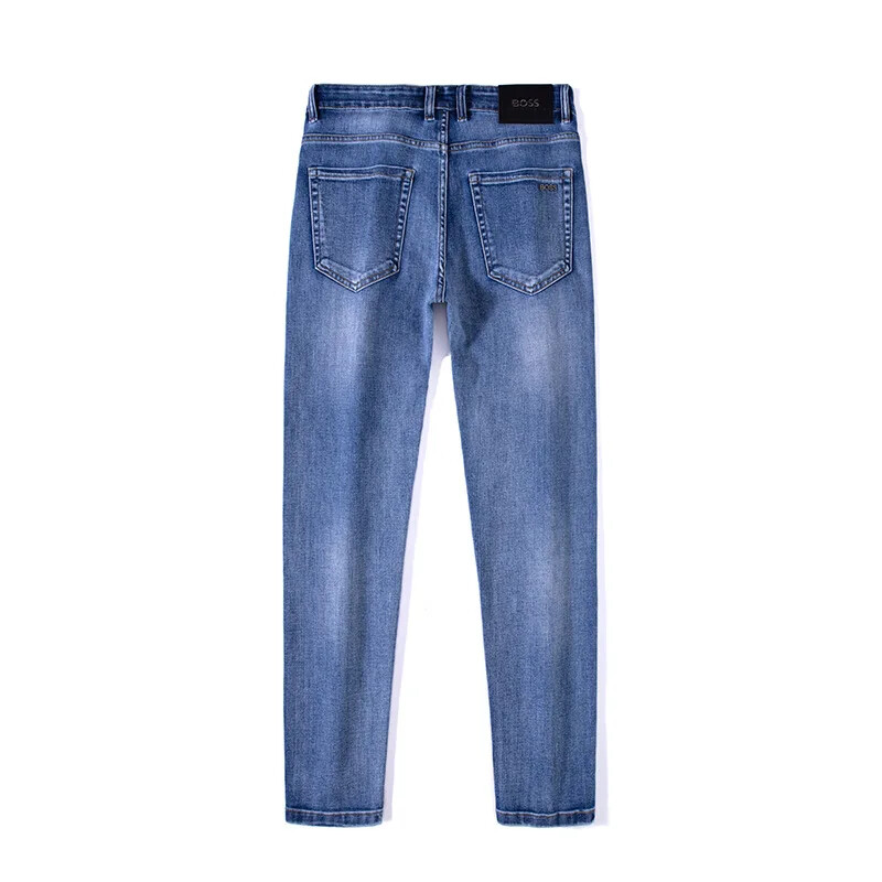Prémiové ľahké pánske džínsy, ležérny slim fit, elastické nohavice so stredným pásom, obtiahnuté boky, vysoko kvalitné, prateľné, tmavé odtiene