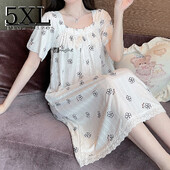 Cămașă de noapte din bumbac Rochie de noapte Femei Plus Size 5XL Lenjerie de noapte Cămașă de noapte de vară Îmbrăcăminte pentru acasă Lenjerie de noapte Rochii cu mânecă scurtă