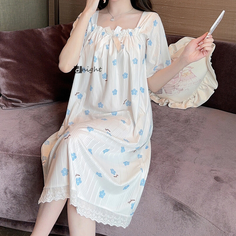 Cămașă de noapte din bumbac Rochie de noapte Femei Plus Size 5XL Lenjerie de noapte Cămașă de noapte de vară Îmbrăcăminte pentru acasă Lenjerie de noapte Rochii cu mânecă scurtă