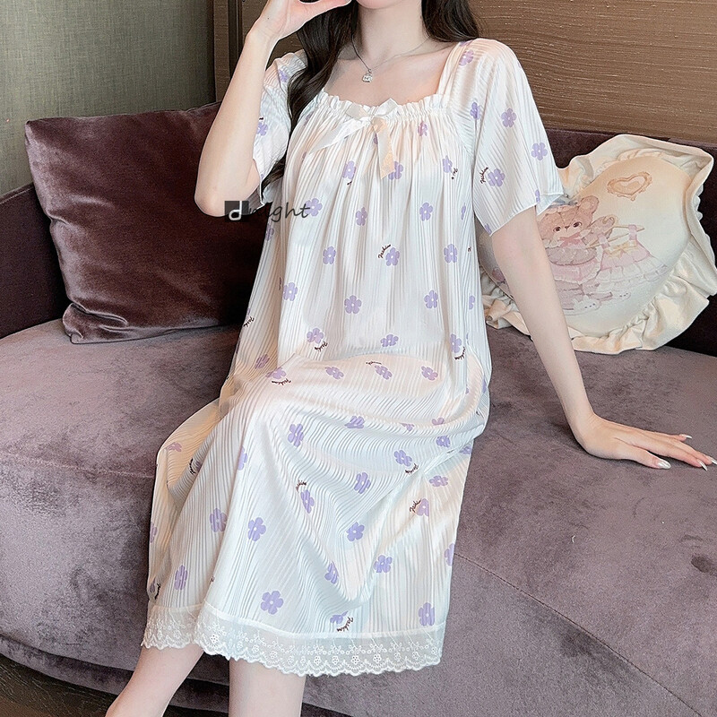 Cămașă de noapte din bumbac Rochie de noapte Femei Plus Size 5XL Lenjerie de noapte Cămașă de noapte de vară Îmbrăcăminte pentru acasă Lenjerie de noapte Rochii cu mânecă scurtă