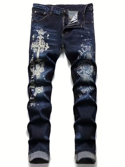 Vyriški dryžuoti ploni džinsai – patogus visą sezoną, laisvalaikio stilius, lengva priežiūra ir tamprus audinys