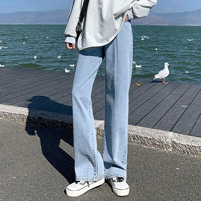 2023 10 színes farmer Női tavaszi nyár farmer egyenes nadrág Női divat alkalmi nadrág Rózsaszín Sárga Zöld Barna Khaki Farmer