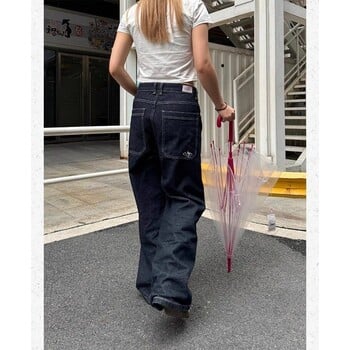 Deeptown Oversize Vintage Jeans Retro Baggy Y2k Harajuku Denim Παντελόνι America Streetwear Fashion Κέντημα με φαρδύ πόδι