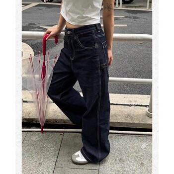 Deeptown Oversize Vintage Jeans Retro Baggy Y2k Harajuku Denim Παντελόνι America Streetwear Fashion Κέντημα με φαρδύ πόδι